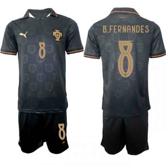 Portugal 2026 FIFA World Cup Soccer Jersey Black #8 B.FERNANDES